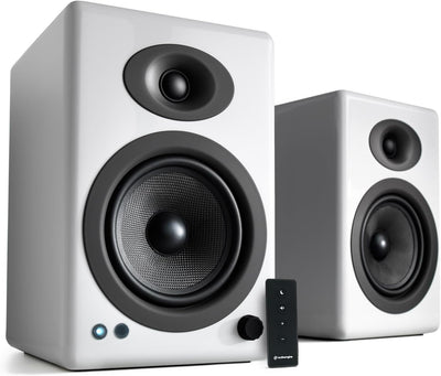 A5+ Powered Bookshelf Speakers - Premium 150W Stereo Speakers for Music, Gaming, Turntables, Home Theater Systems - Powerful Studio Monitors